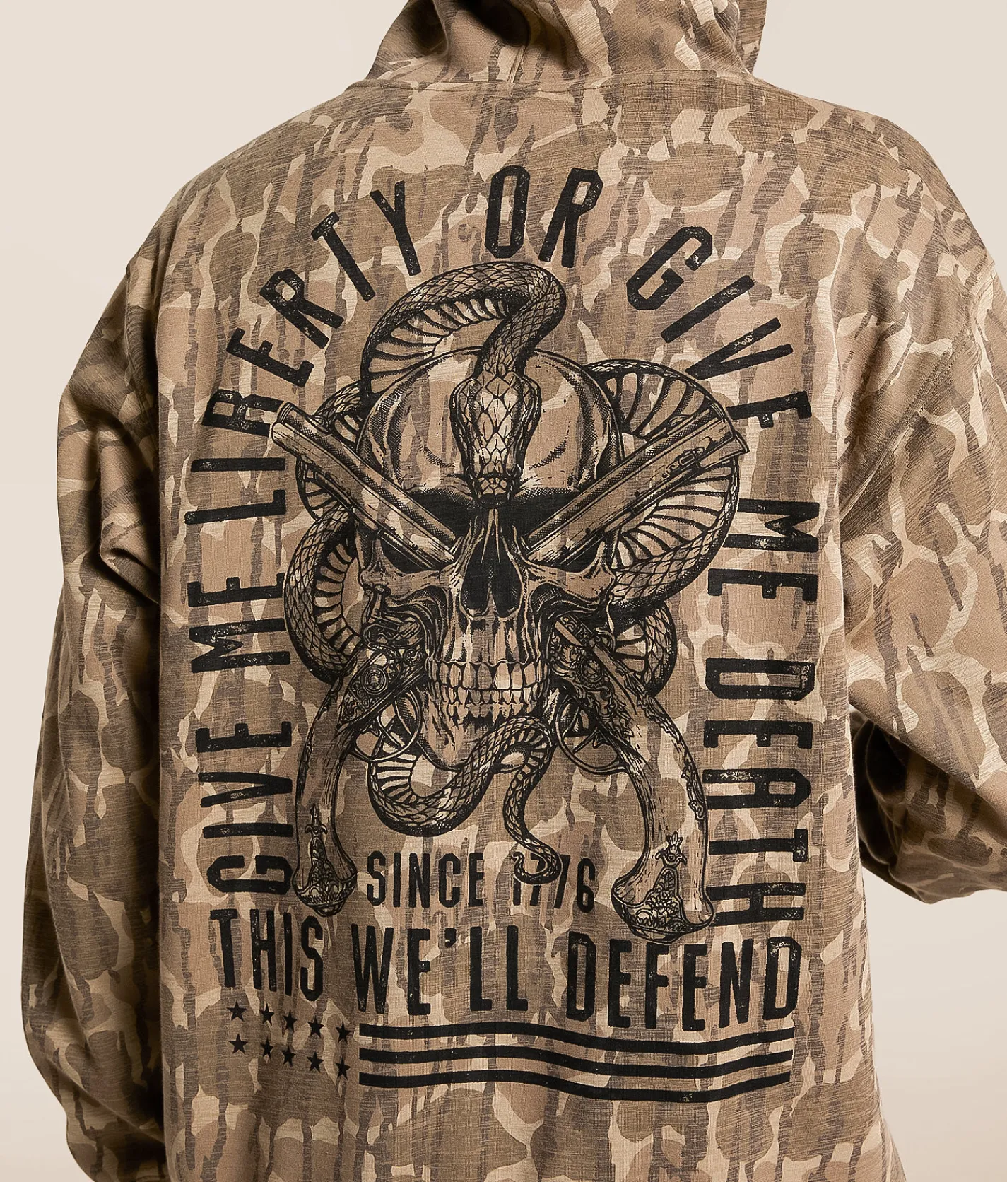 Howitzer Defend Camo Hooded Sweatshirt Sand Hot