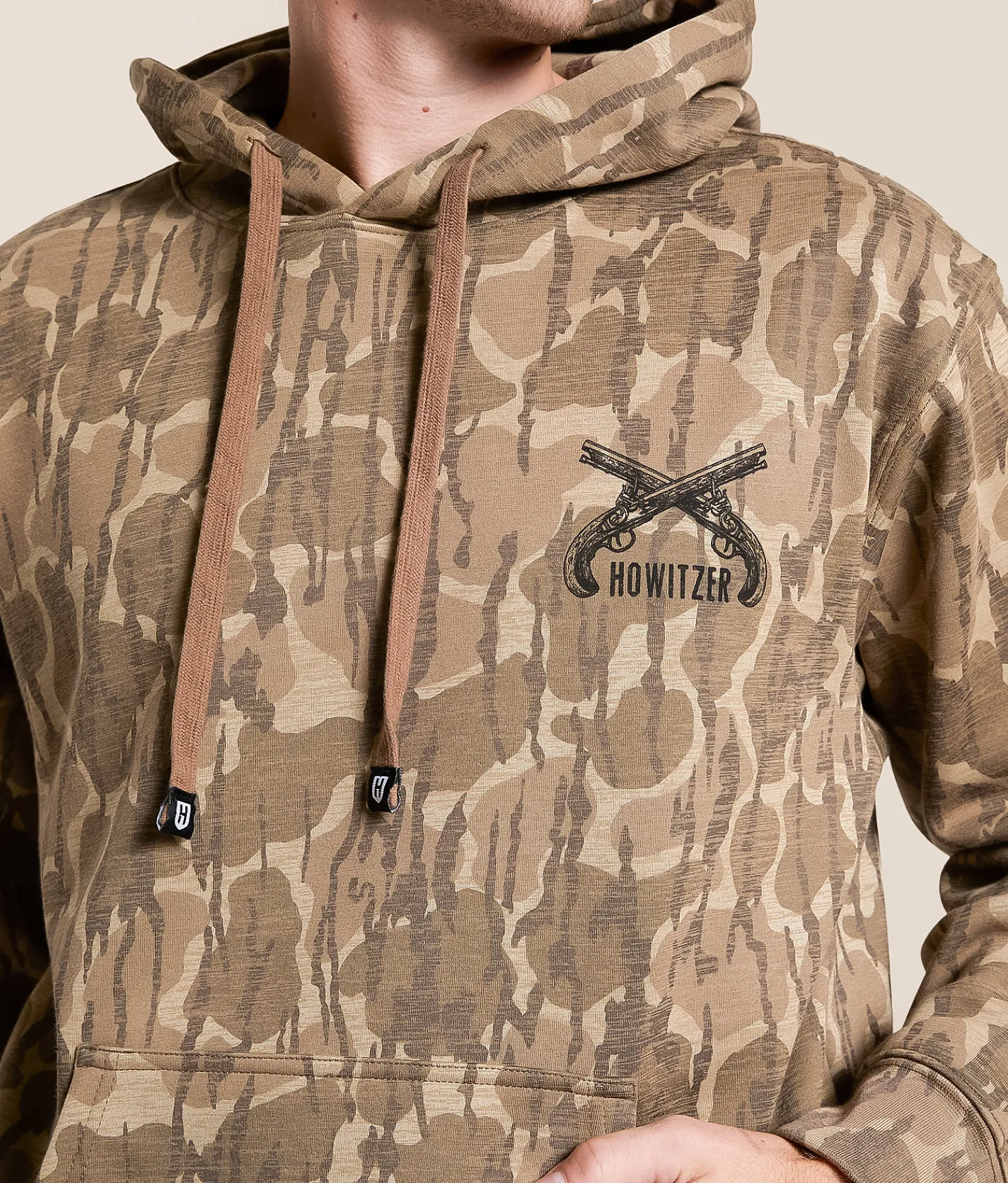 Howitzer Defend Camo Hooded Sweatshirt Sand Hot