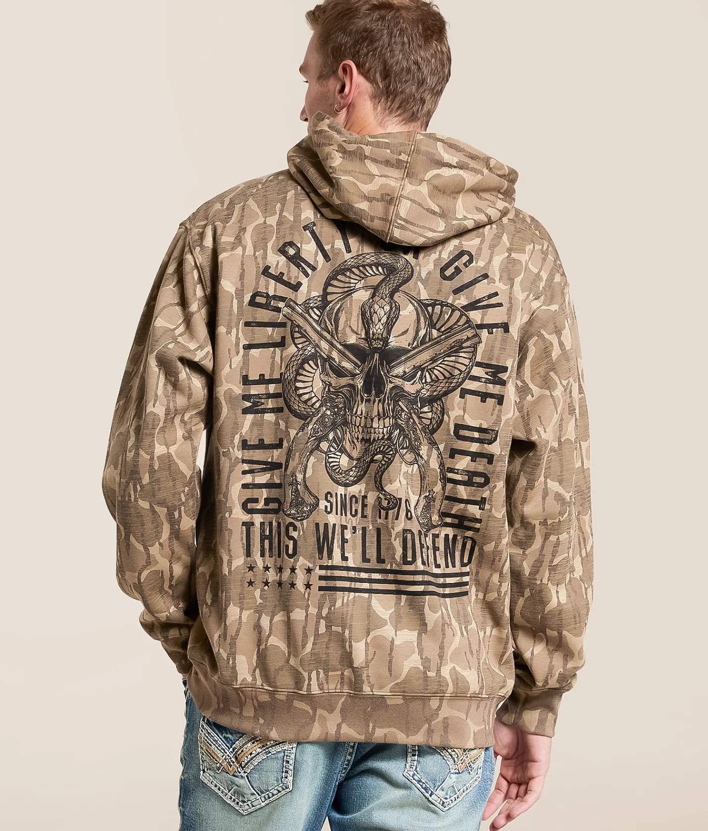 Howitzer Defend Camo Hooded Sweatshirt Sand Hot