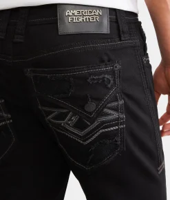 Sale Jeans|Bottoms | American Fighter Defender Straight Stretch Jean Black