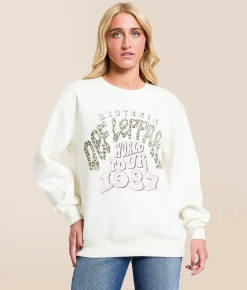 Cactus & Pearl Def Leppard Oversized Band Pullover Marshmellow Hot