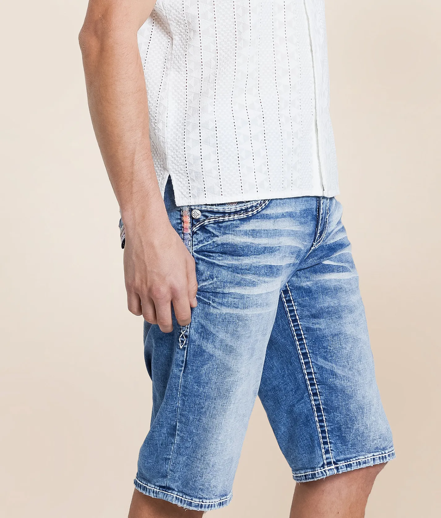 Bottoms|Shorts | Rock Revival Delcan 14" Stretch Short Declan H202