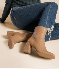 Oasis Society Demi Woven Ankle Boot Camel Clearance