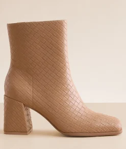 Oasis Society Demi Woven Ankle Boot Camel Clearance