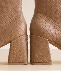 Oasis Society Demi Woven Ankle Boot Camel Clearance