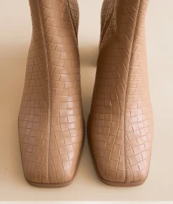 Oasis Society Demi Woven Ankle Boot Camel Clearance