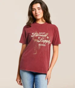Tops | Ariat Denim & Supply T-Shirt Cabernet