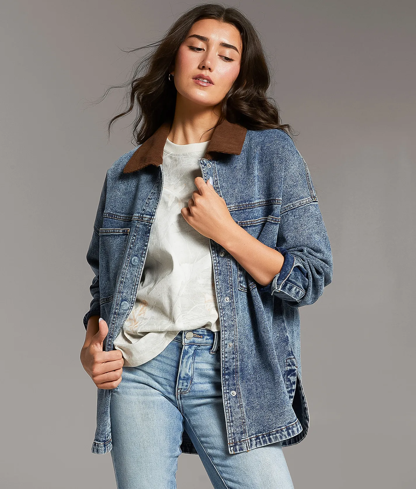 BKE Denim Barn Stretch Jacket Blue Hot