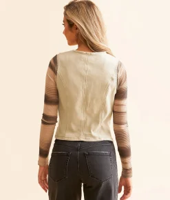 Tops|Coats & Jackets | Risen Denim Stretch Vest Acid Pink