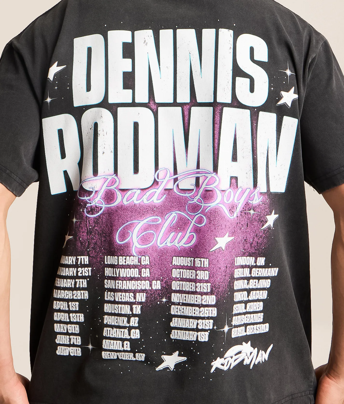 Tops|Graphic T-Shirts | ID Supply Co. Dennis Rodman T-Shirt Washed Black
