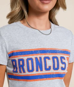 Tops | Junkfood Denver Broncos Sideline Baby Cropped T-Shirt Heather Grey