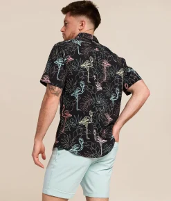 Departwest Tropical Standard Performance Stretch Shirt Black Blue Pink Hot