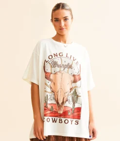 Wrangler® Desert Skull Oversized T-Shirt Marshmallow Discount