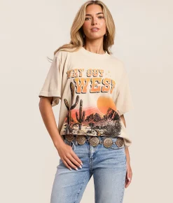 Tops | Ariat Desert Sun Boyfriend T-Shirt French Oak