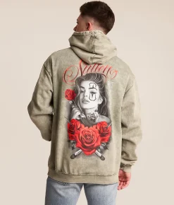 Sullen Desires Hooded Sweatshirt Moonmist Mineral Wash Hot