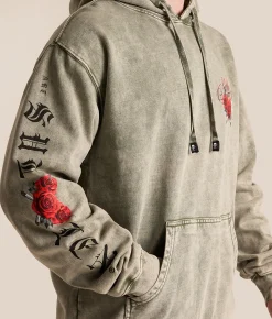 Sullen Desires Hooded Sweatshirt Moonmist Mineral Wash Hot