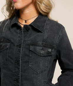 Tops|Coats & Jackets | HIDDEN Destructed Denim Stretch Jacket Washed Black