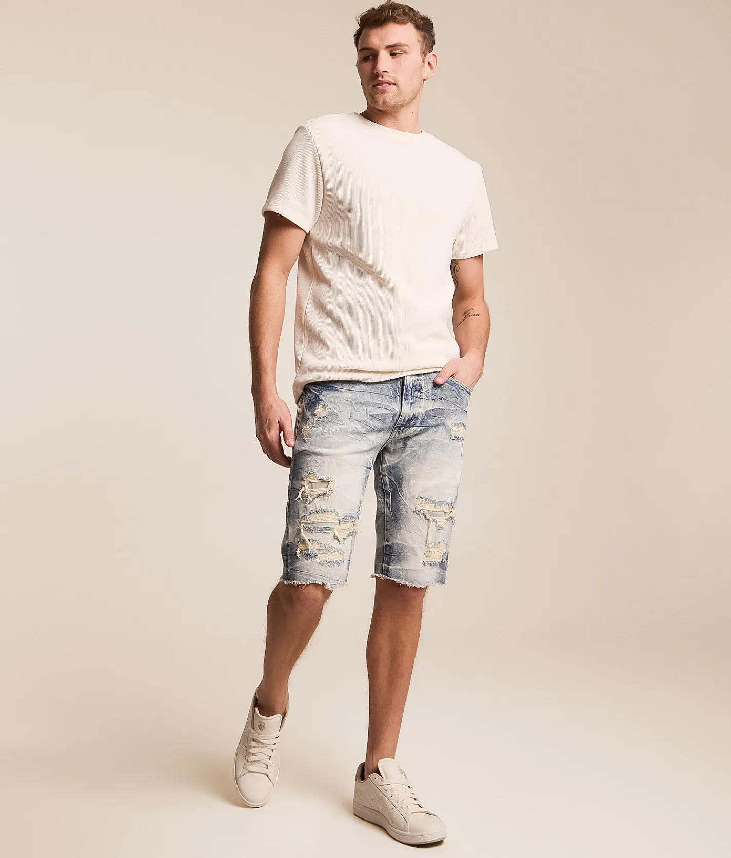Smoke Rise® Destructed Stretch Short Farley Blue Clearance