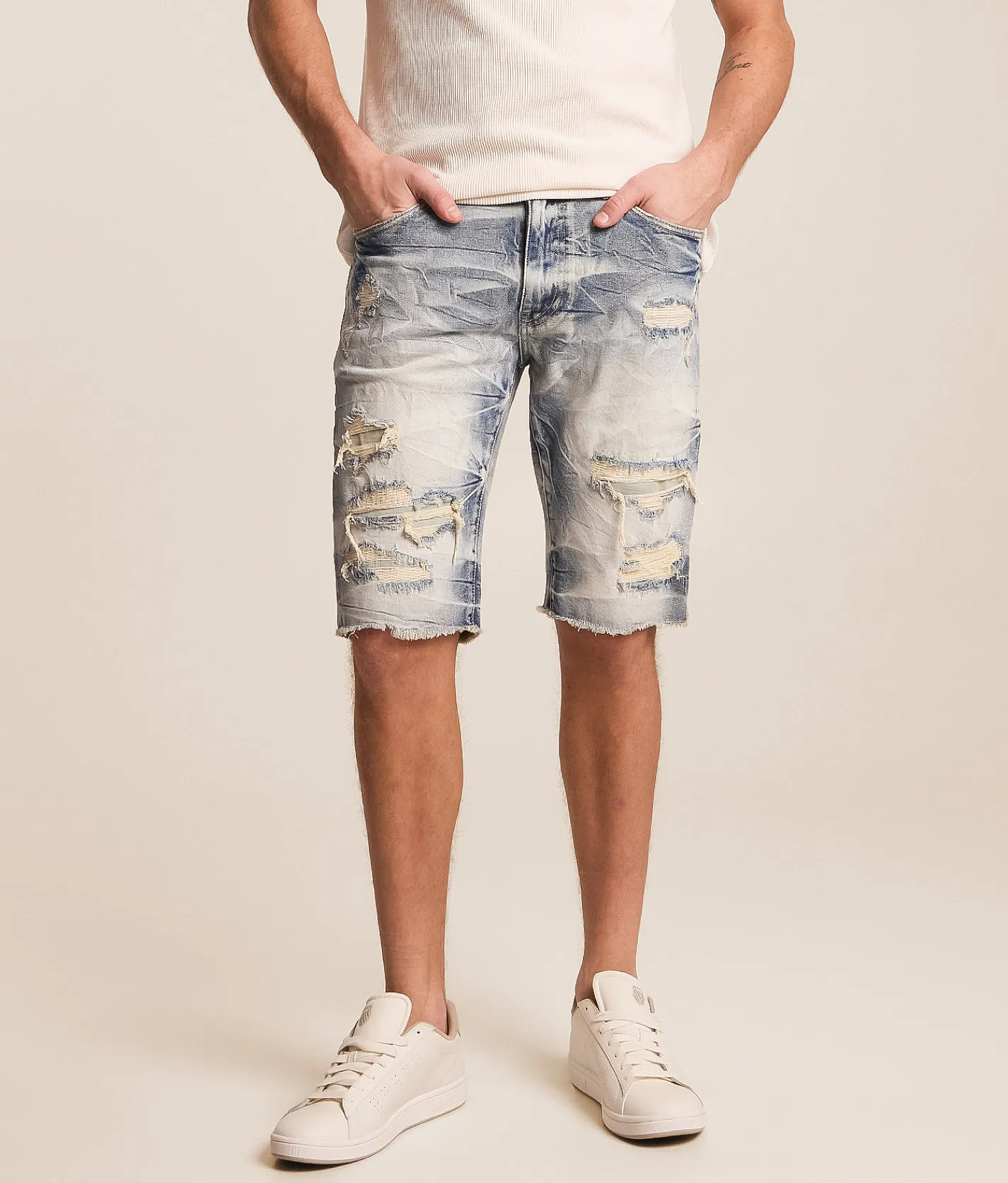 Smoke Rise® Destructed Stretch Short Farley Blue Clearance