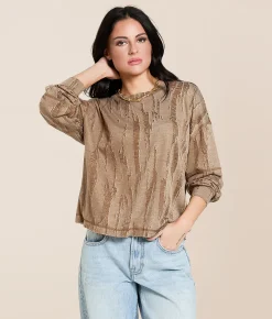 Tops | Gilded Intent Destructed Top Brown