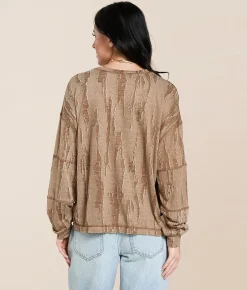 Tops | Gilded Intent Destructed Top Brown