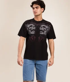 Graphic T-Shirts | Affliction Destruction T-Shirt Black Lava Wash