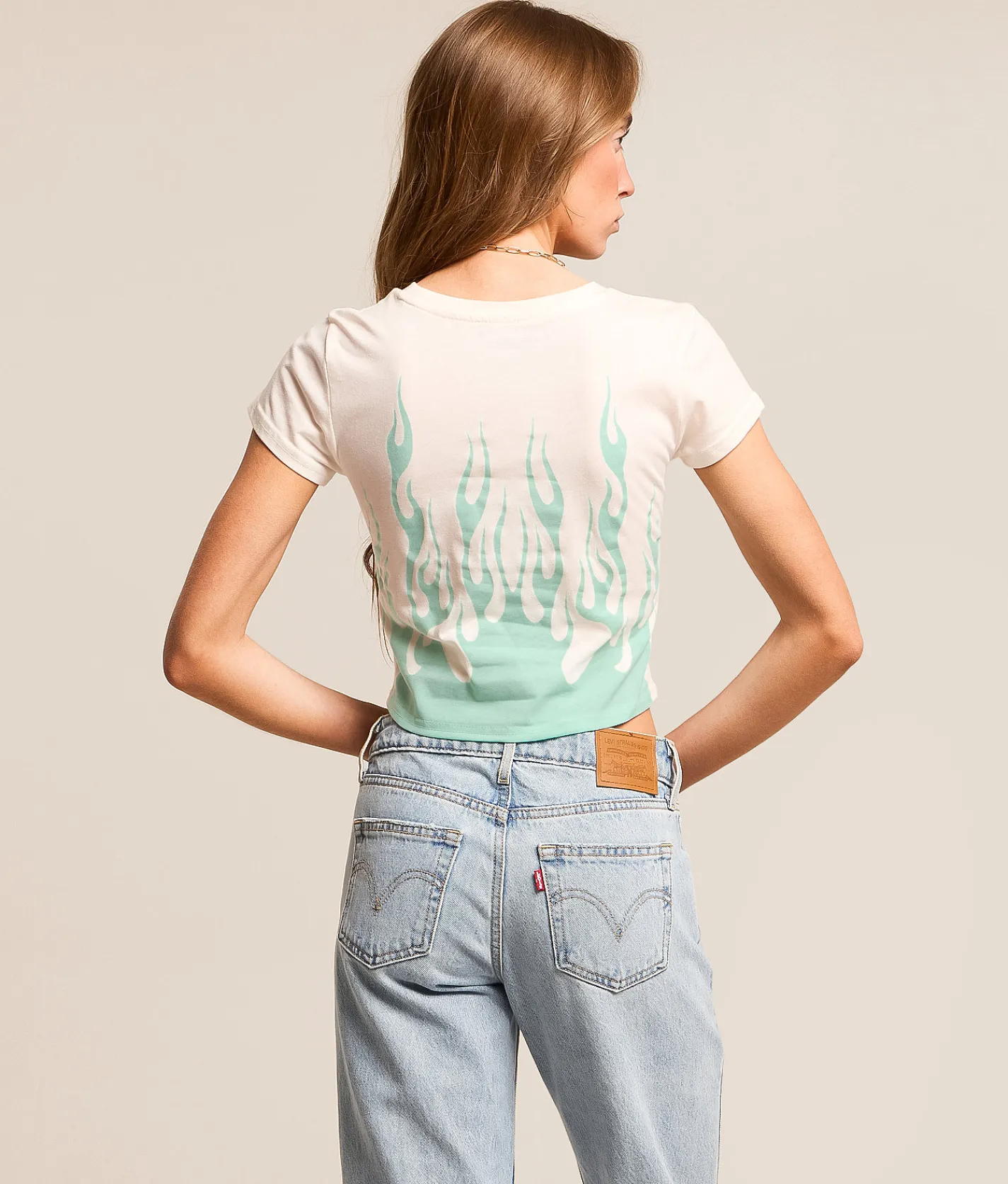 Ed Hardy Deviled Dice Baby Cropped T-Shirt Ivory