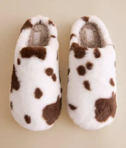 Mia Devyn Western Slipper Brown Off White Hot
