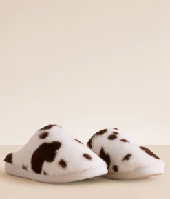 Mia Devyn Western Slipper Brown Off White Hot