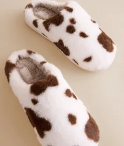 Mia Devyn Western Slipper Brown Off White Hot