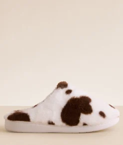 Mia Devyn Western Slipper Brown Off White Hot