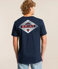 Tops|Graphic T-Shirts | Ariat Diamond Burst T-Shirt Navy Ink