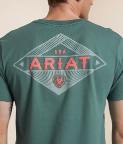Ariat Diamond Burst T-Shirt Silver Pine Hot