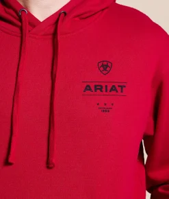 Tops | Ariat Diamond Flag Hooded Sweatshirt Red