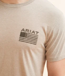 Graphic T-Shirts | Ariat Diamond Flag T-Shirt Brindle Heather