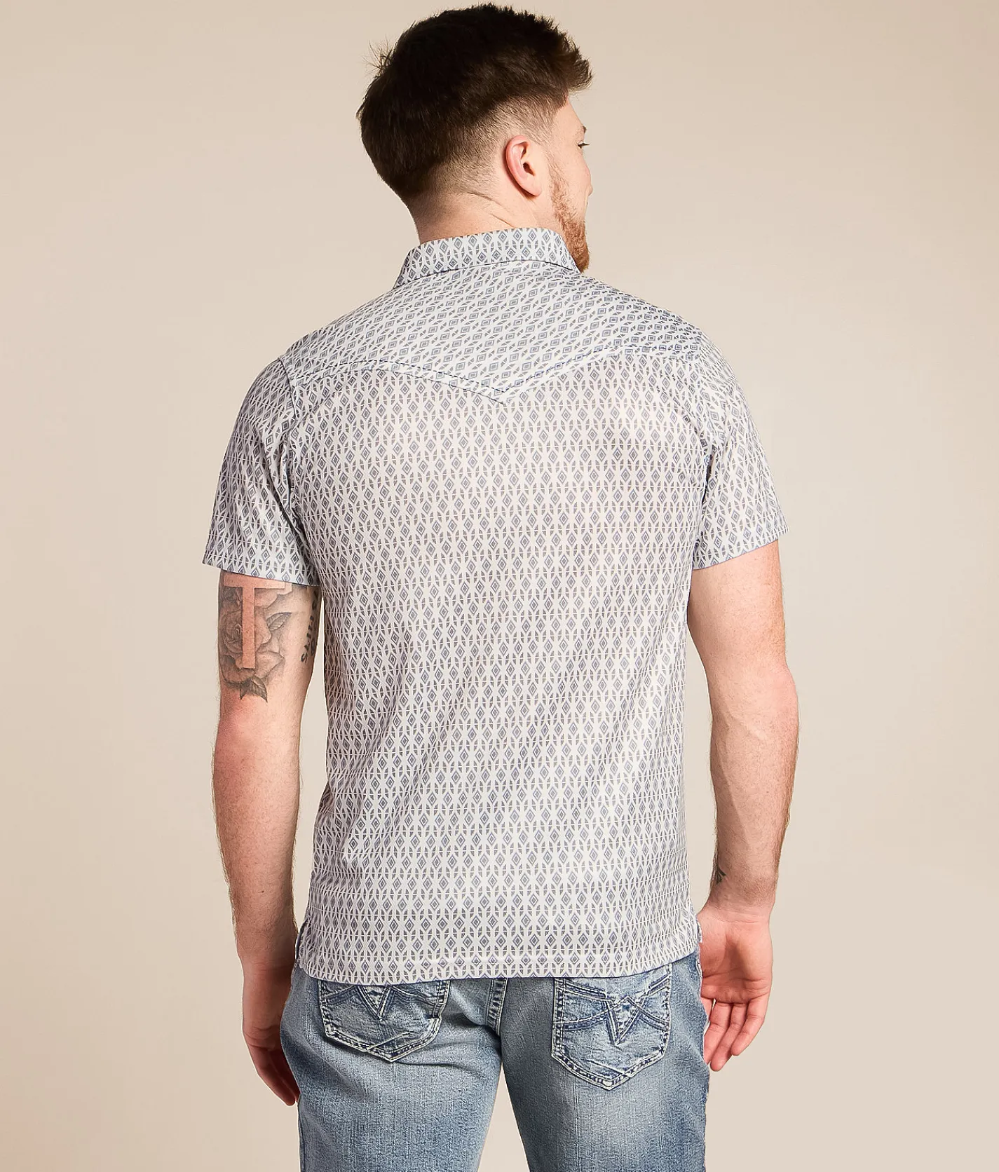 Tops | Gentry County Diamond Performance Polo White Blue