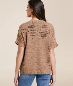 Tops | Daytrip Diamond Sweater Brown