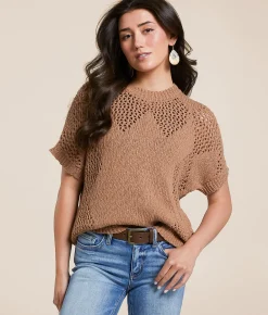 Tops | Daytrip Diamond Sweater Brown
