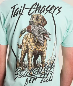 Graphic T-Shirts | Tail Chasers Club Diamond T-Shirt Waterspout Pigment Dye