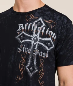 Affliction Dissolve T-Shirt Black Hot