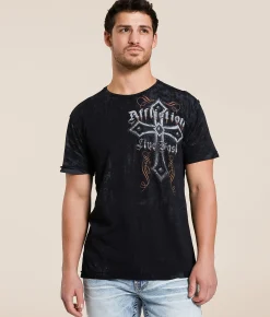 Affliction Dissolve T-Shirt Black Hot
