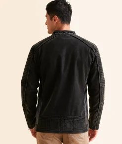 Coats & Jackets | Buckle Black Distressed Faux Suede Jacket Black