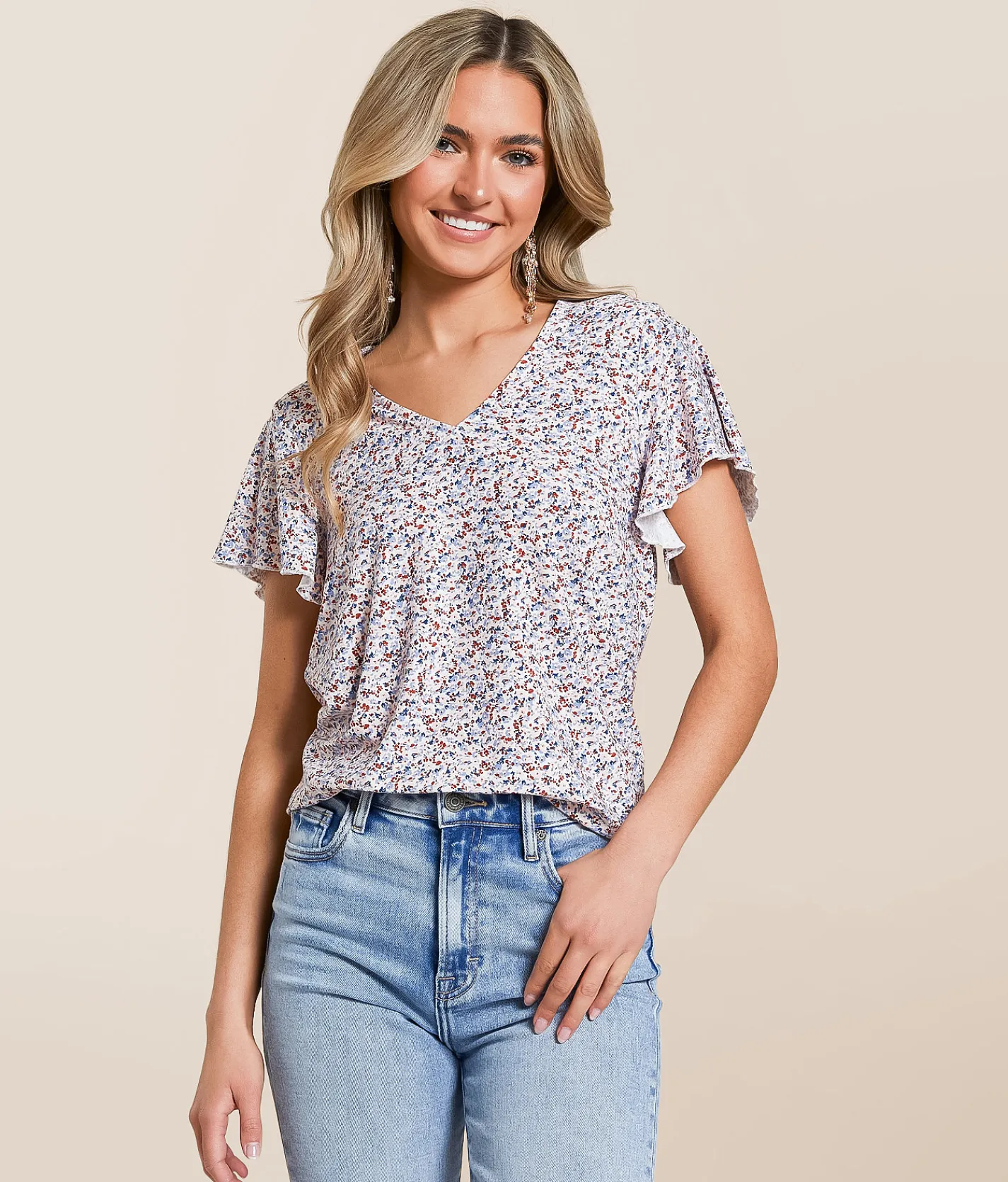 Tops | Daytrip Ditsy Floral Print Top Multi