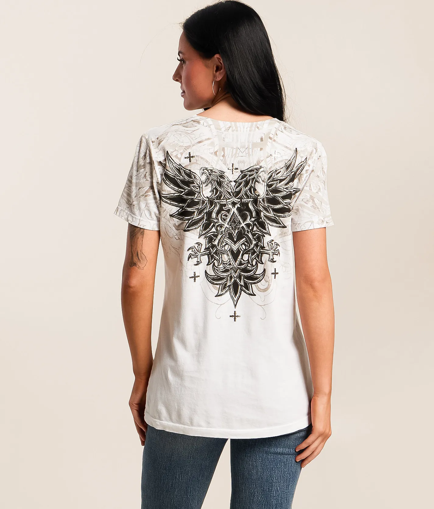 Tops | Affliction Divine Sorrow T-Shirt White