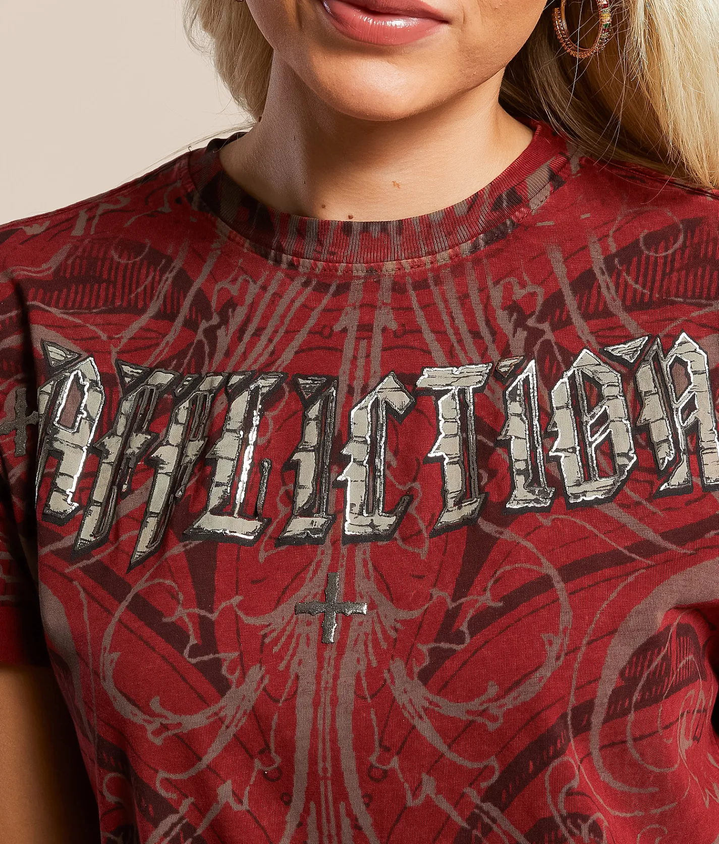Tops | Affliction Divine Sorrow T-Shirt Syrah Lava Wash