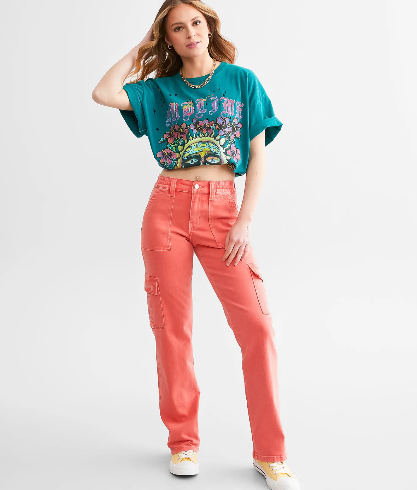 VERVET by Flying Monkey Dixie Stretch Cargo Utility Pant Hibiscus Sale