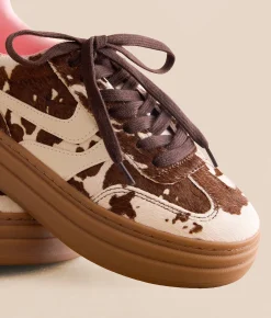 Shoes | Steve Madden Dodge Cow Print Sneaker Brown Multi
