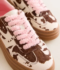 Shoes | Steve Madden Dodge Cow Print Sneaker Brown Multi