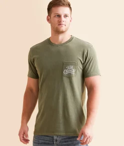 Tail Chasers Club Dog & Duck T-Shirt Moss Pigment Dye New