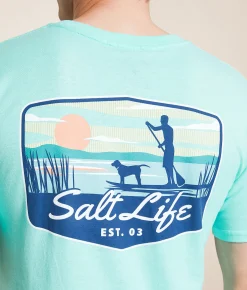 Salt Life Doggy Paddle T-Shirt Aruba Blue Outlet
